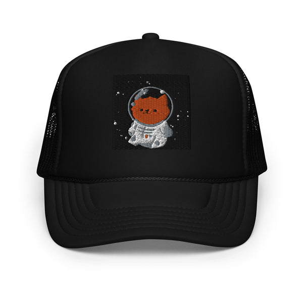 Orange Cat Always Foam trucker hat